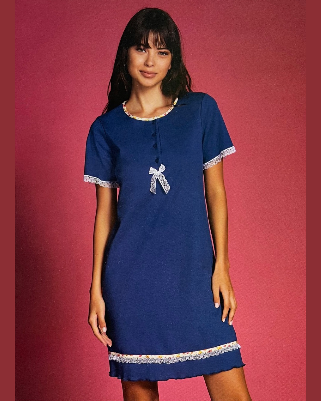 Andra Camicia Da Notte Mezza Manica Cotone