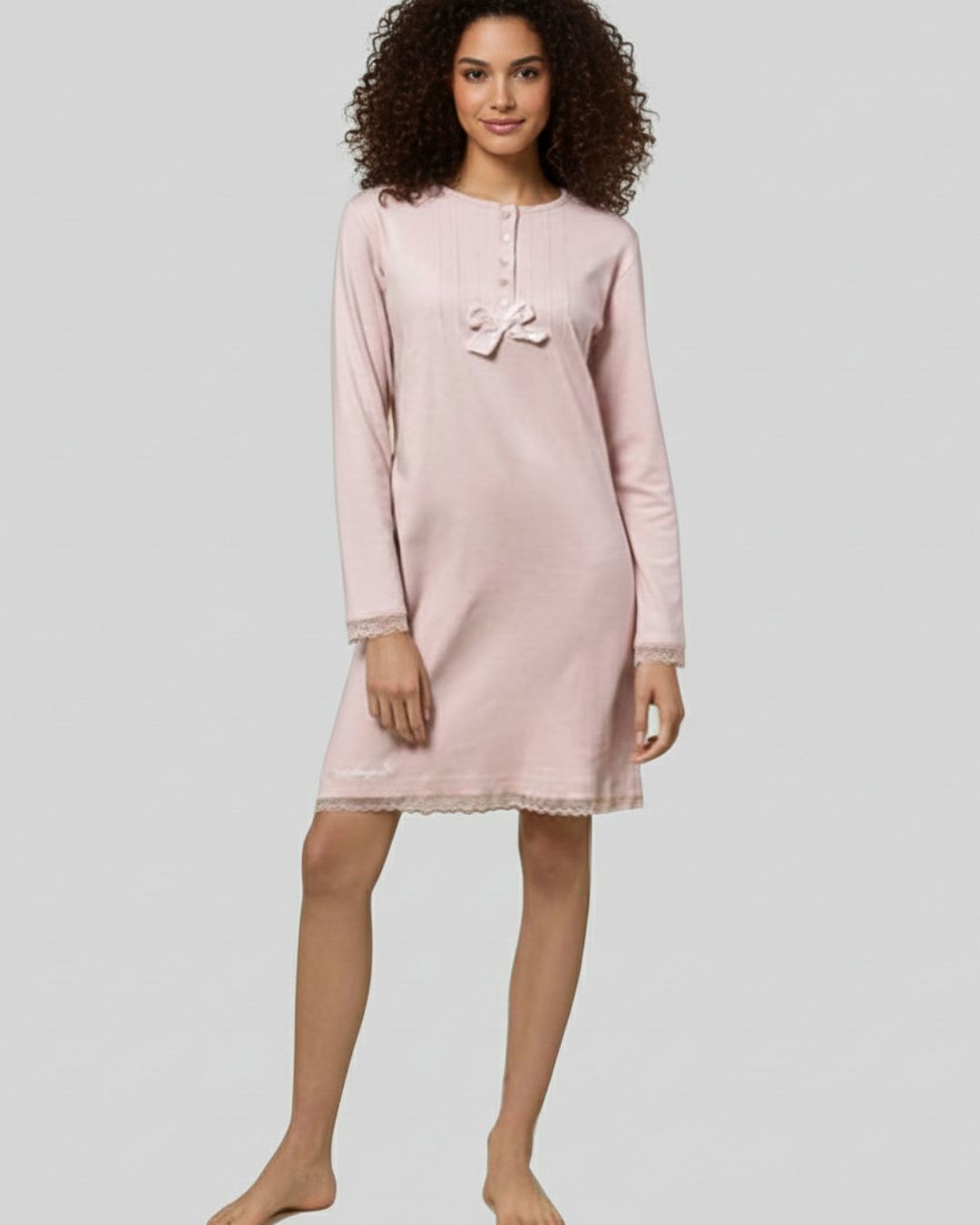 Pigiamiamoci Camicia Da Notte Donna Caldo Cotone