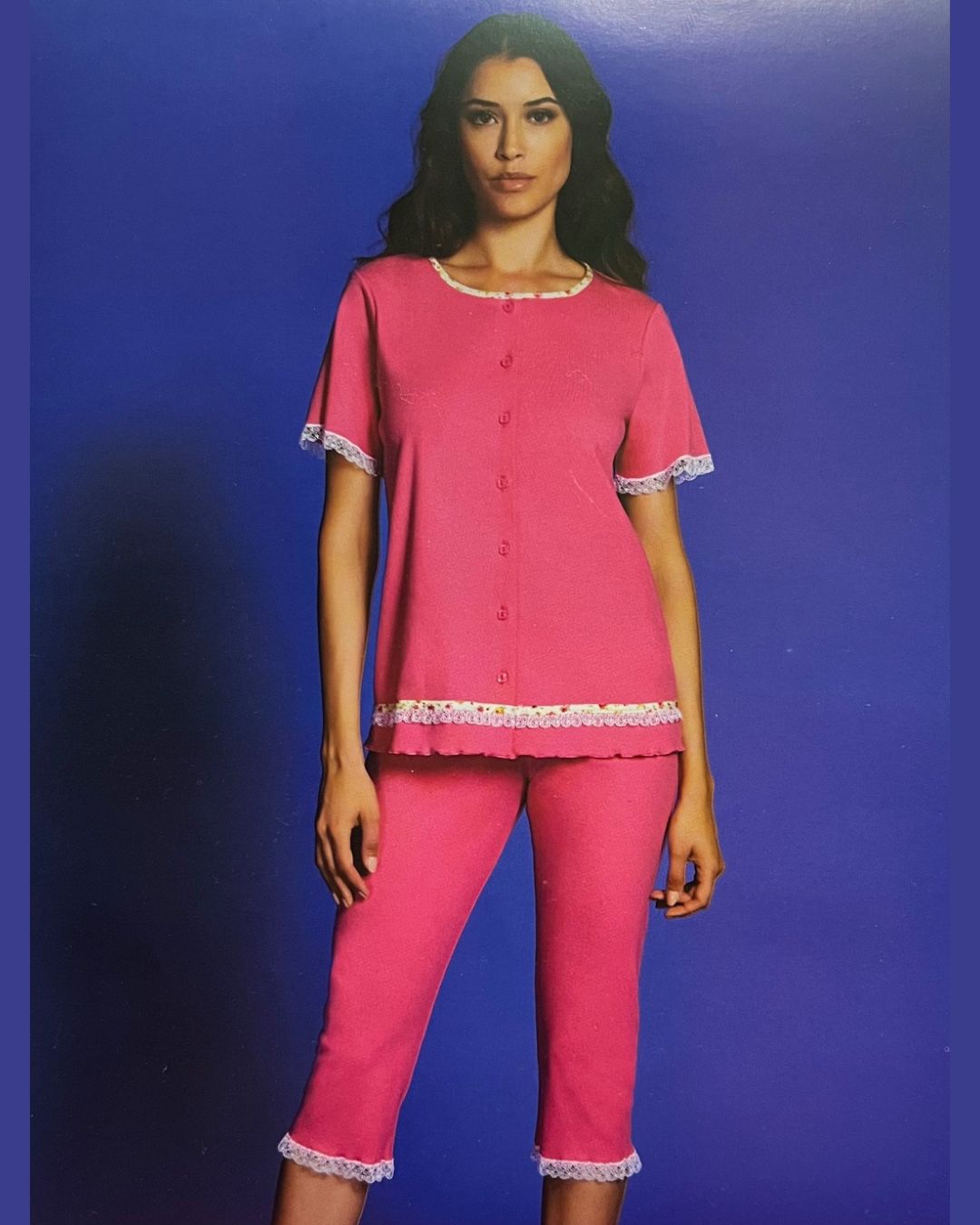 Andra Pigiama Donna Cotone Mezza Manica Pinocchietto