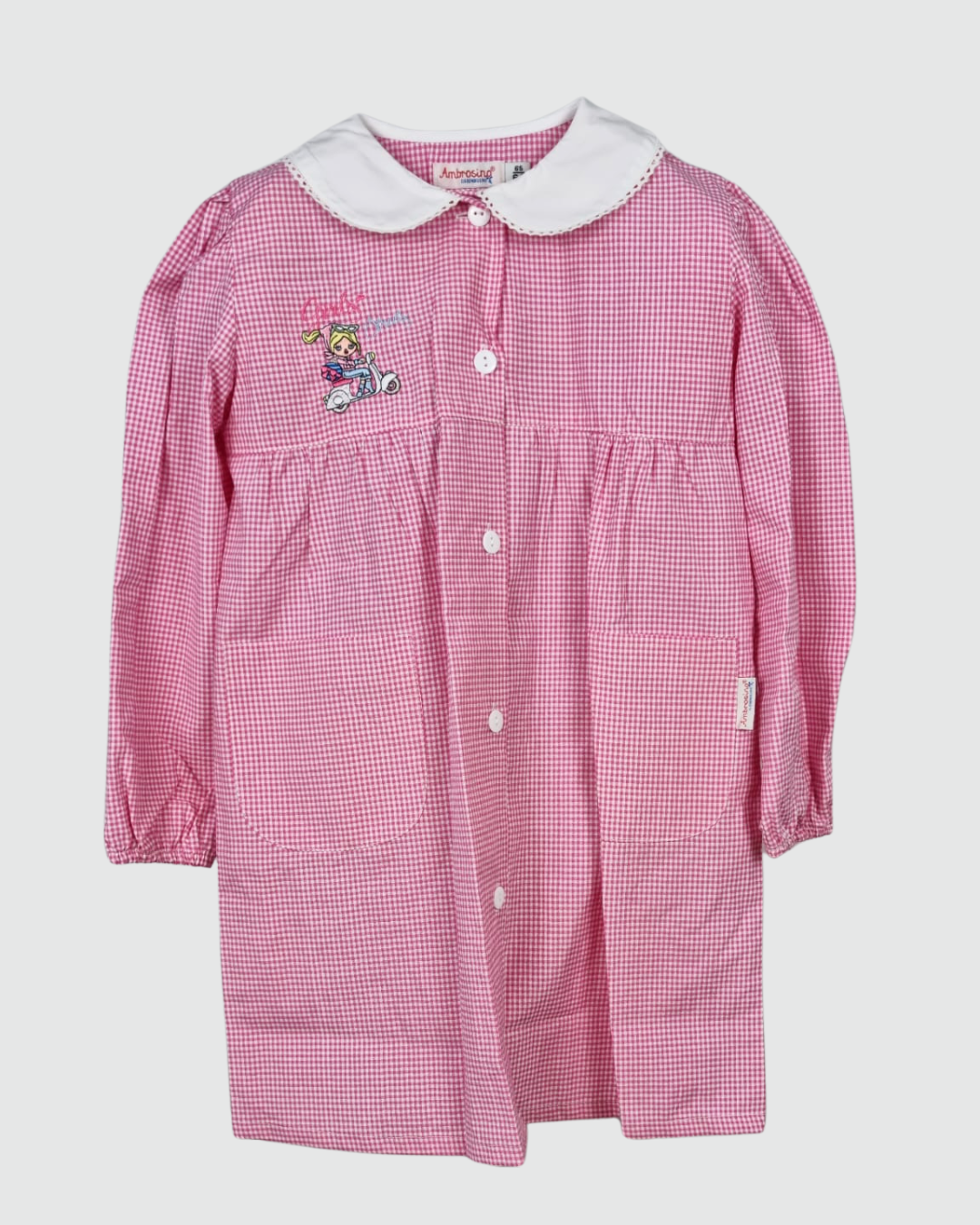 Ambrosino Grembiule Asilo Quadretto Rosa