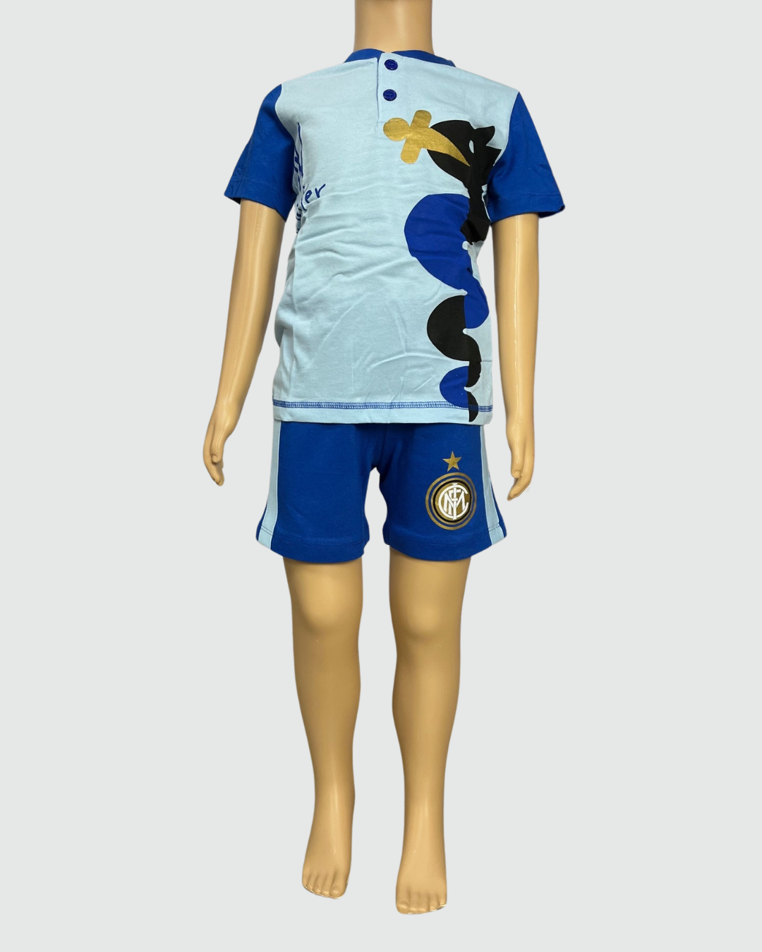 Inter Pigiama Bambino Cotone Manica Corta Pantalone Corto