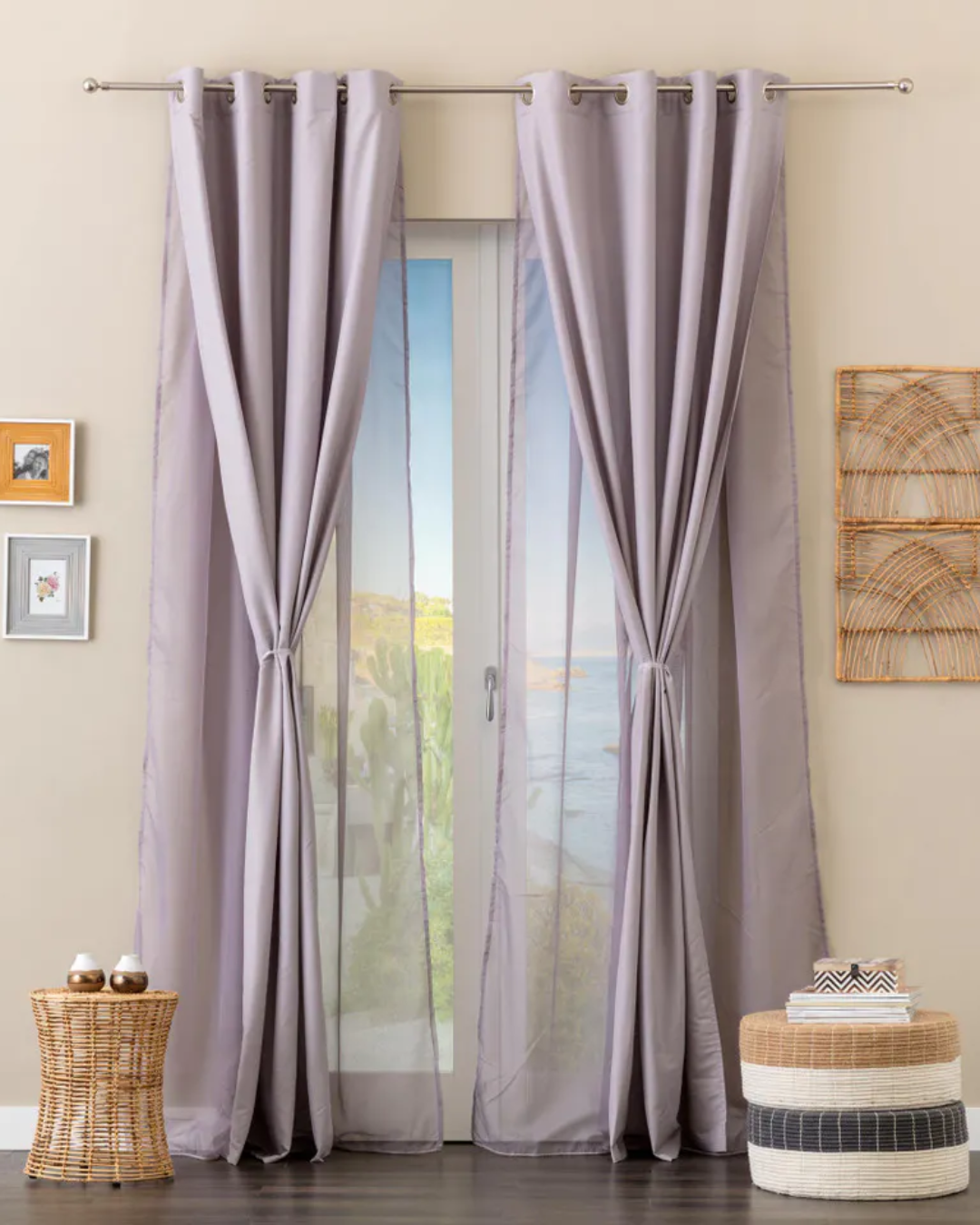 Linea Oro Pannello Tenda Con Borchie Twins 140X280 cm