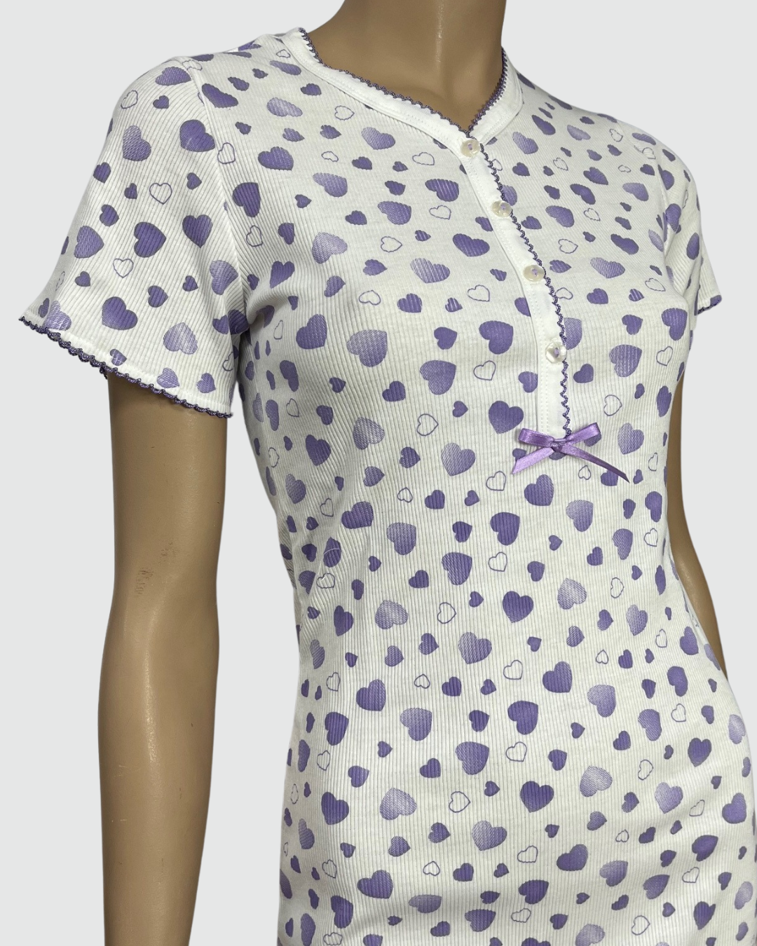 Julie Camicia Da Notte Cotone Costina Manica Corta
