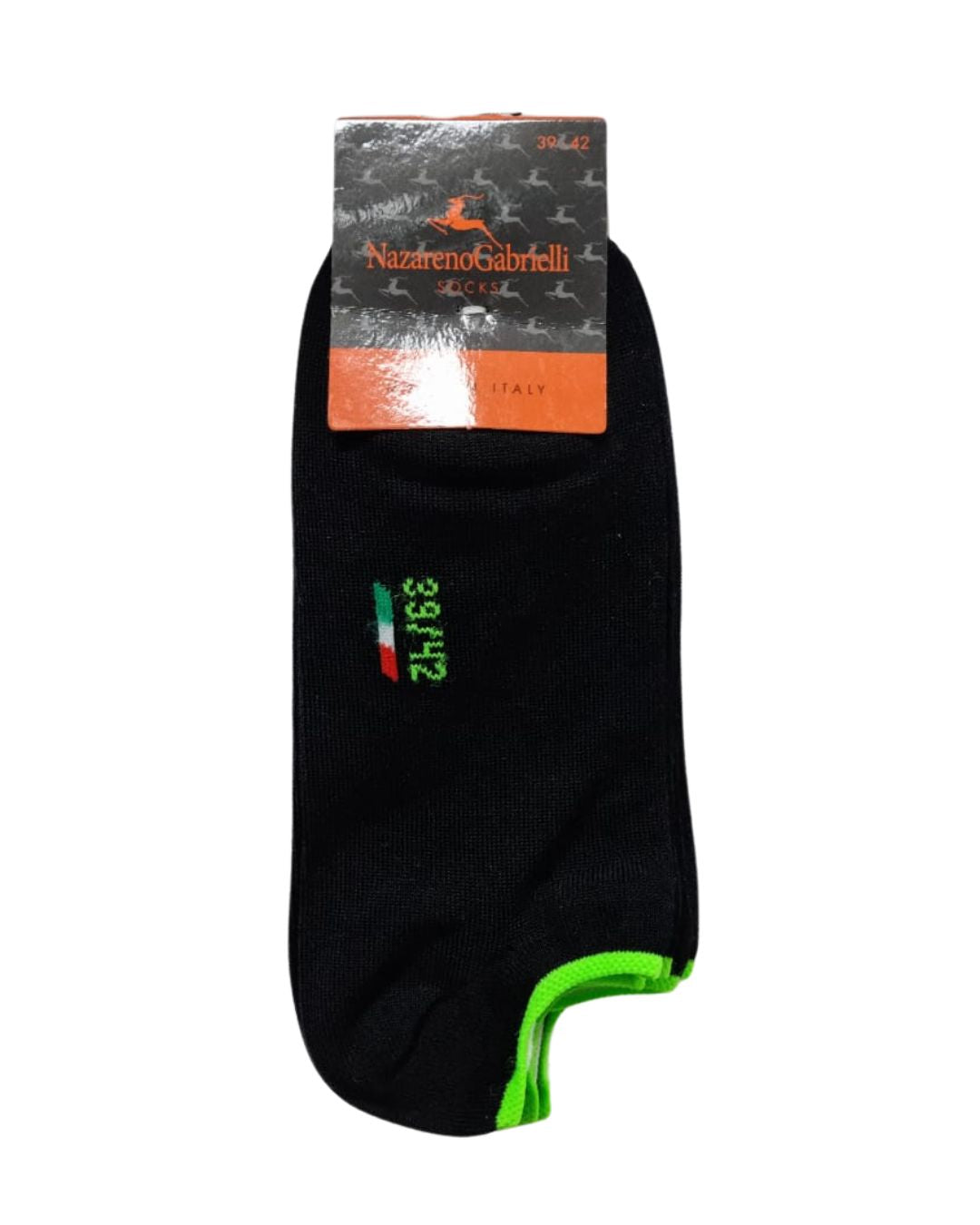 Nazareno Gabrielli Salvapiede Uomo Filo Di Scozia Elasticizzato 3 Paia Bordo Fluo