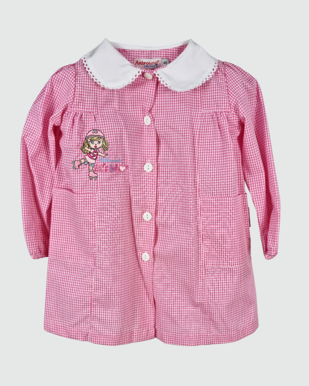 Ambrosino Grembiule Asilo Quadretto Rosa