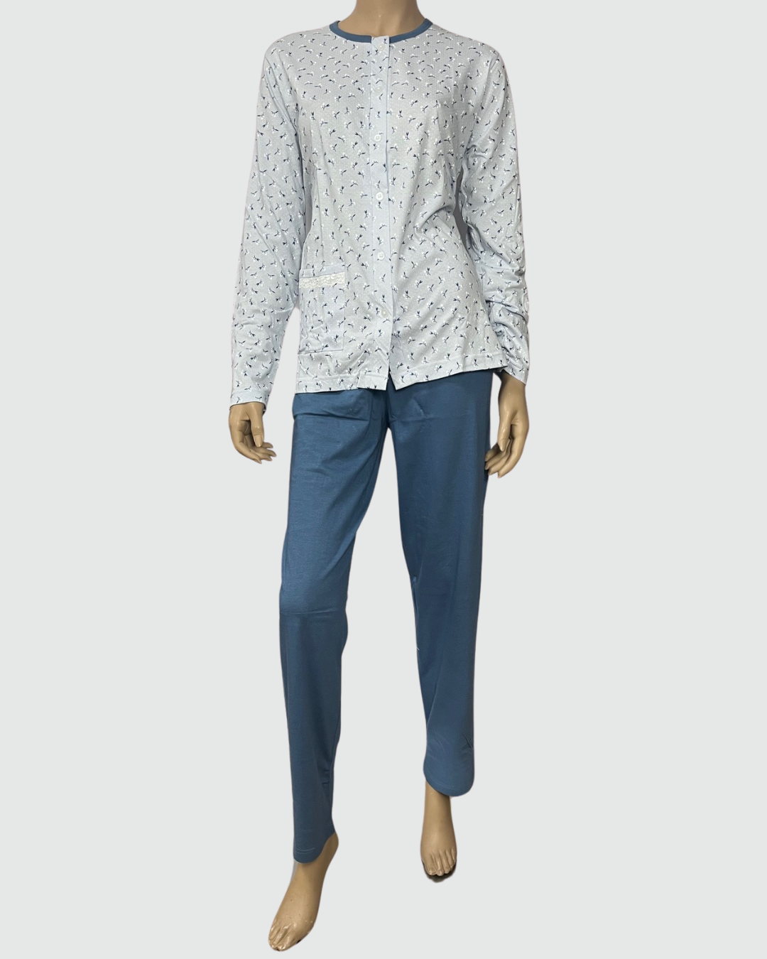 Baci Di Notte Pigiama Donna Cotone Aperto Avanti