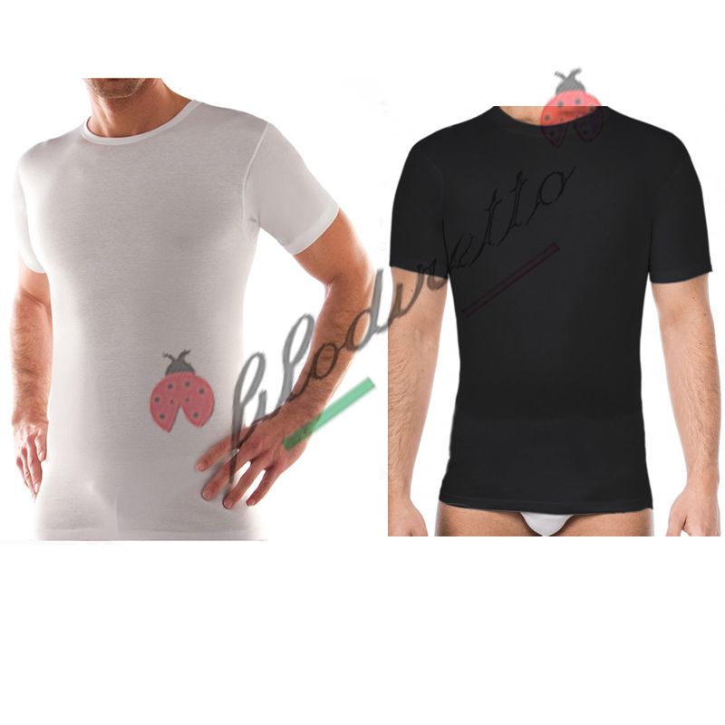 Liabel Uomo Maglia Manica Corta Girocollo Caldo Cotone