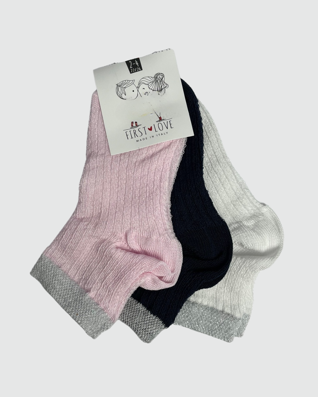 First Love Calza Corta Bambina Cotone 3 Paia