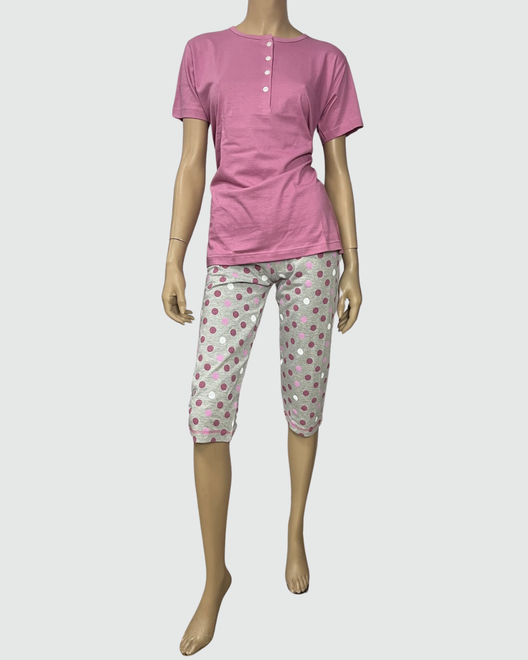 Baci Di Notte Pigiama Donna Cotone Manica Corta Pinocchietto