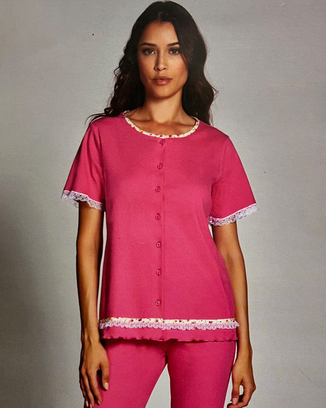 Andra Pigiama Donna Cotone Mezza Manica Pantalone Lungo