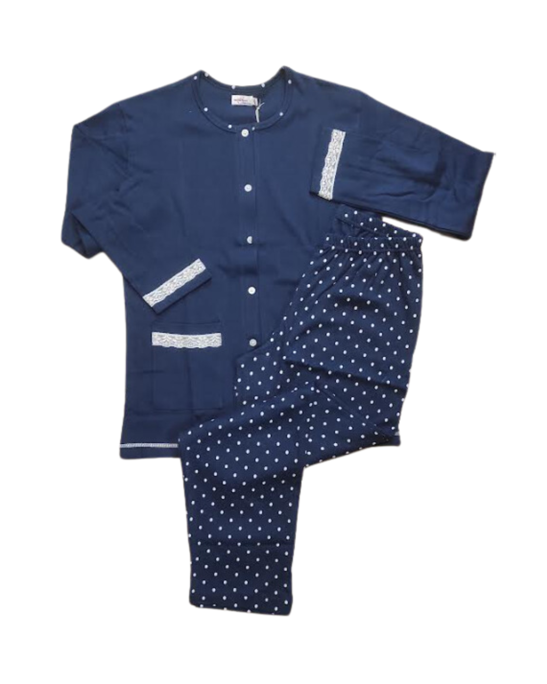 Baci Di Notte Pigiama Donna Caldo Cotone Aperto Avanti