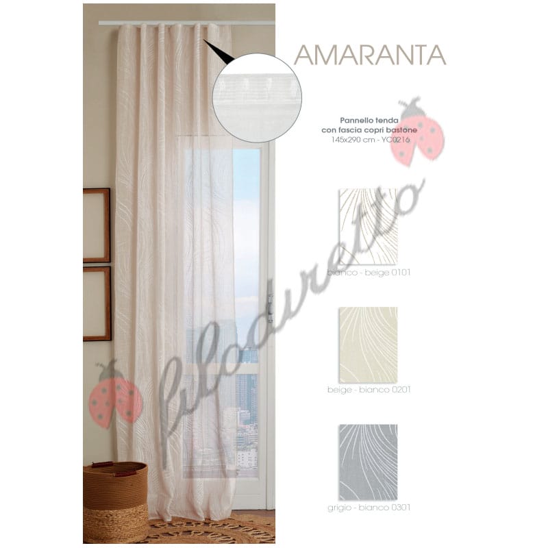 Gruppo Carillo Pannello Tenda Con Fascia Universale Amaranta 145x290cm
