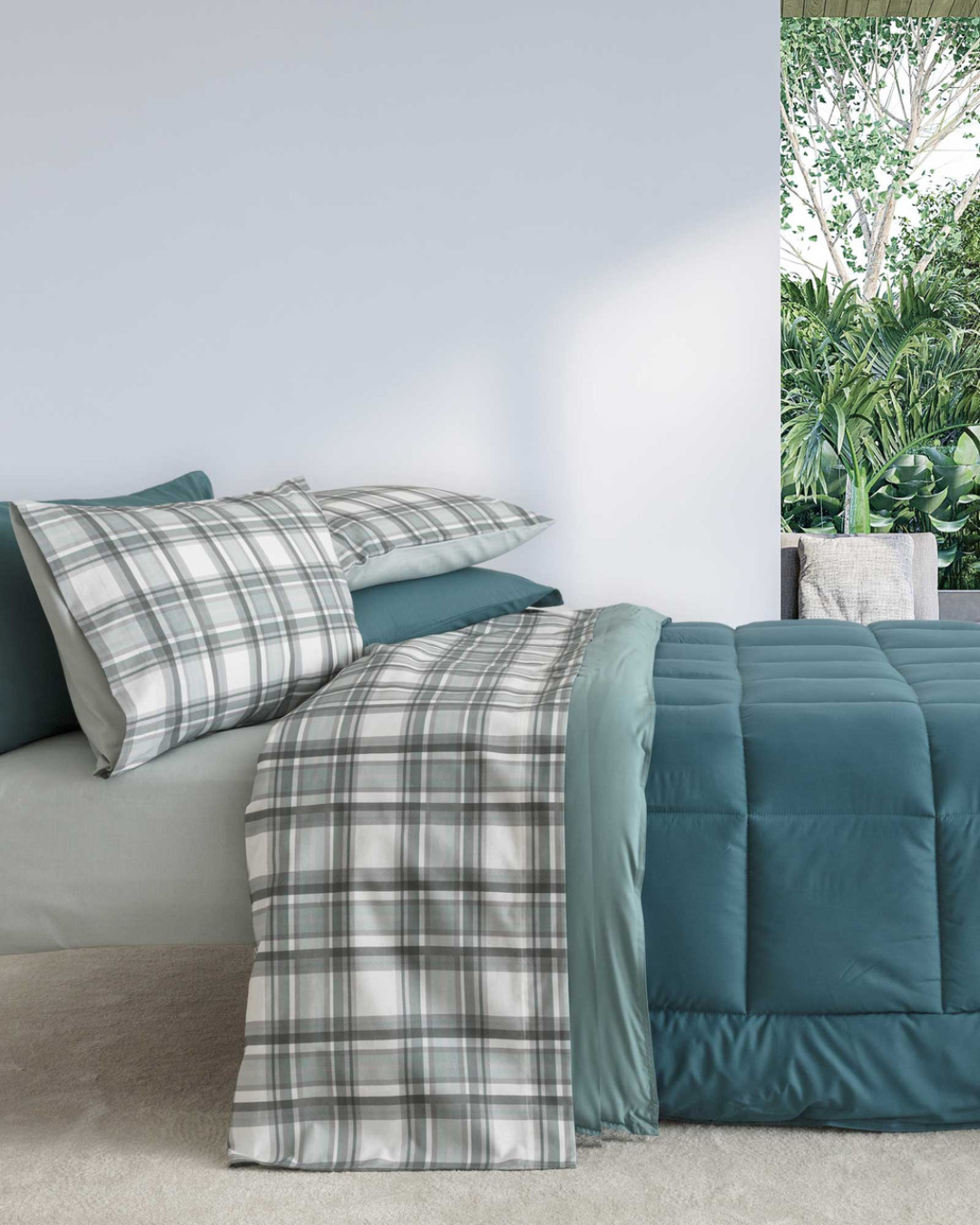 Linea Oro Completo Letto Matrimoniale Flanella 100% Cotone Denver