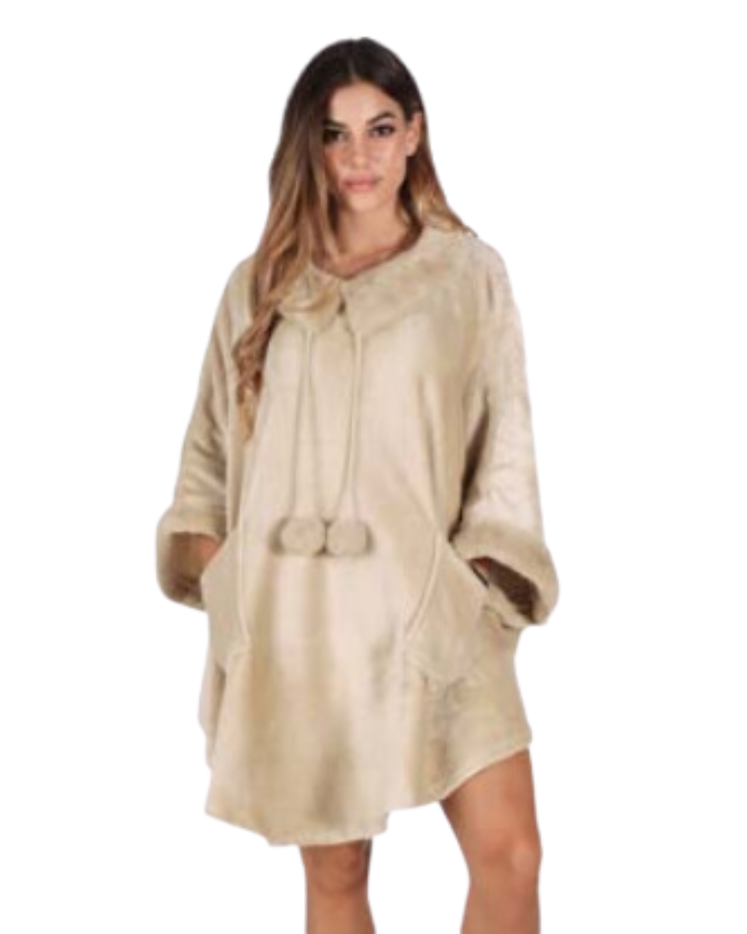 Kissimo Biancaluna Poncho Donna Flanella