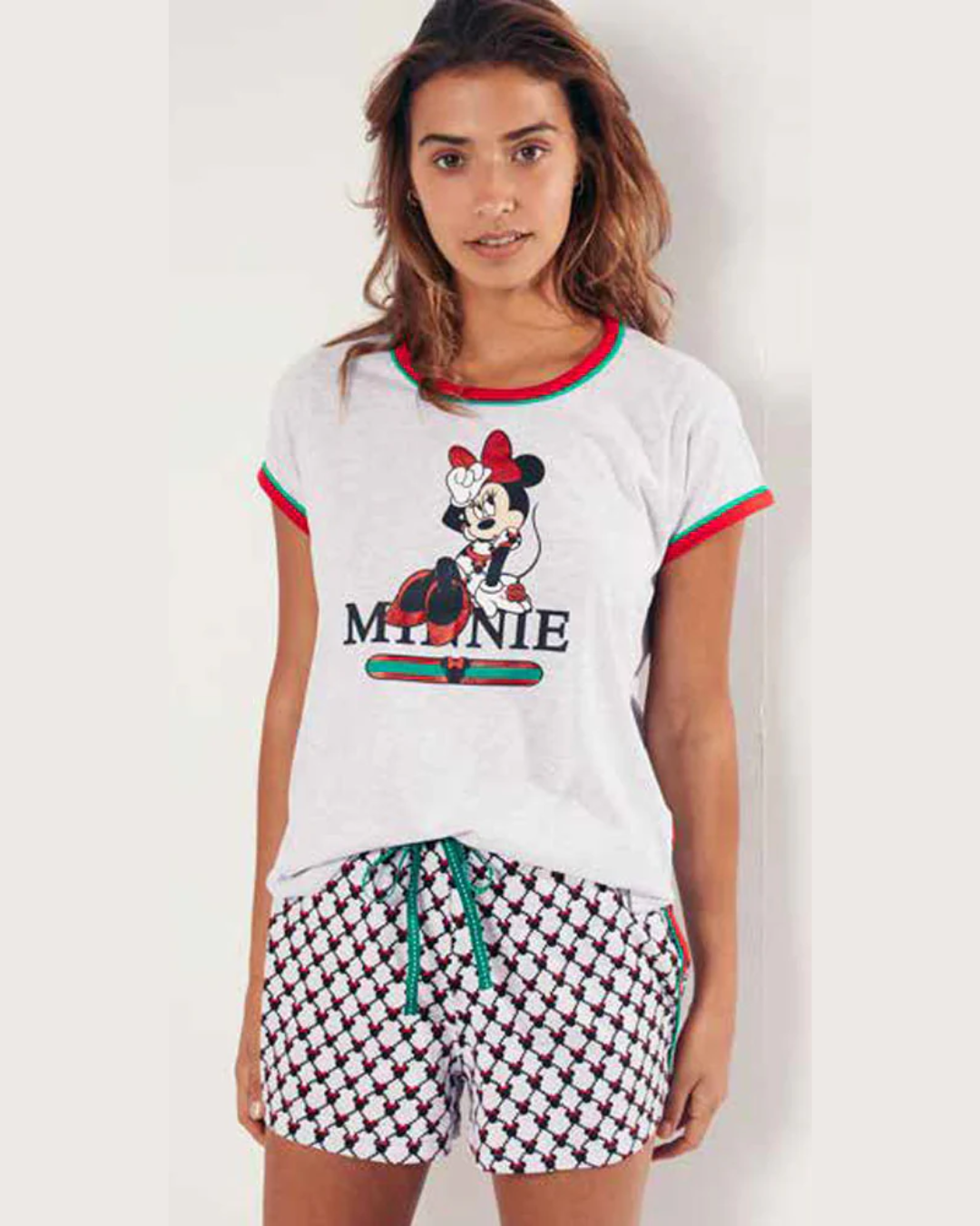 Disney Pigiama Donna Cotone Manica Corta Pantalone Corto