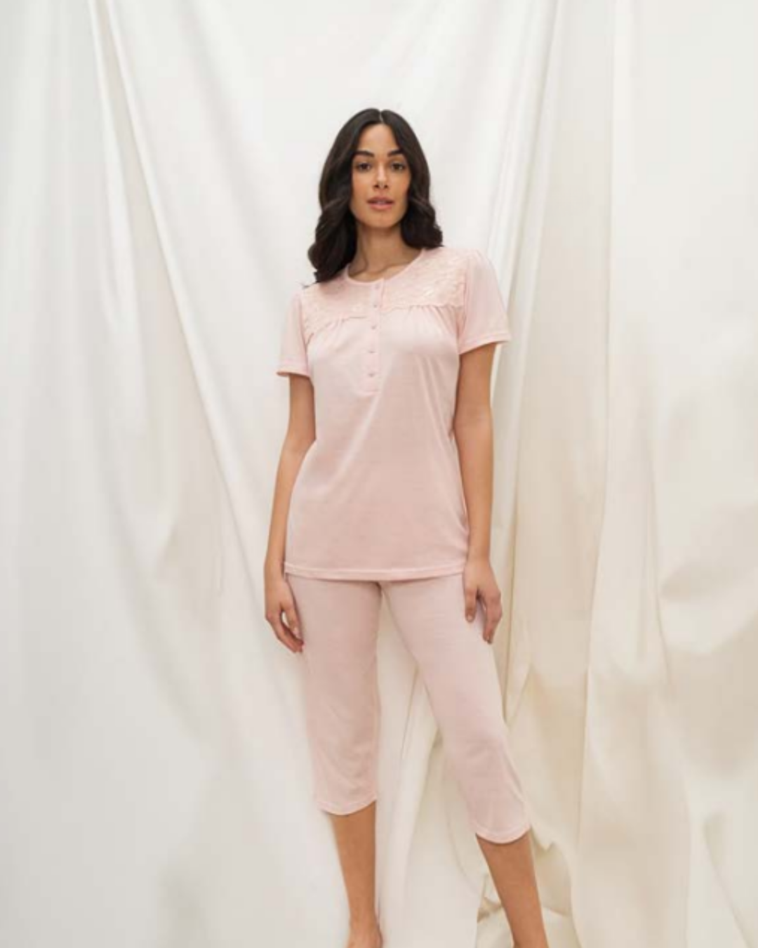 Kissimo Biancaluna Pigiama Donna Pinocchietto Calibrato