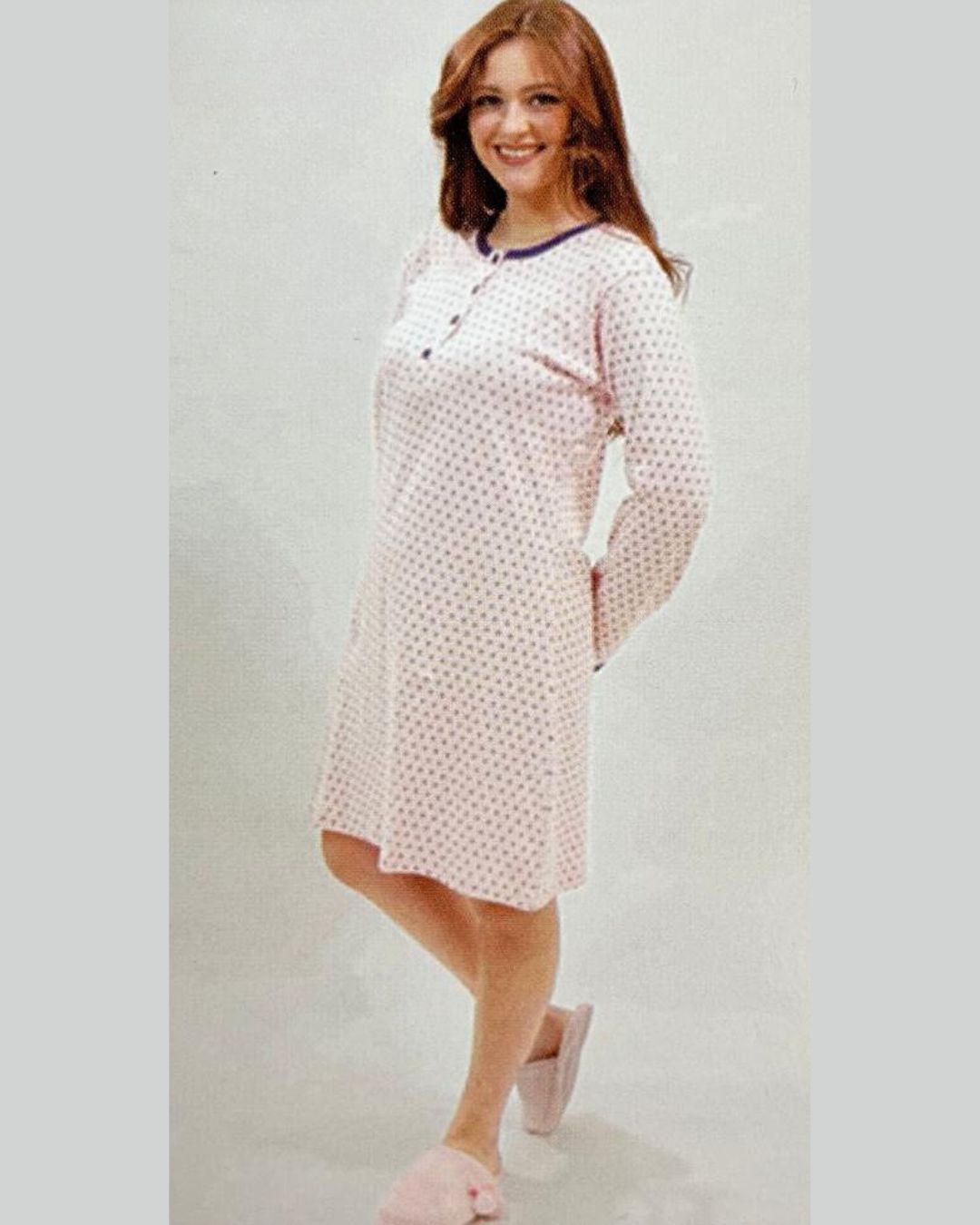 Baci Di Notte Camicia Da Notte Caldo Cotone