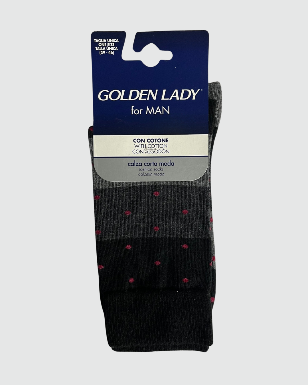 Golden Lady Calza Corta Uomo Caldo Cotone Fasce Degrade E Pois