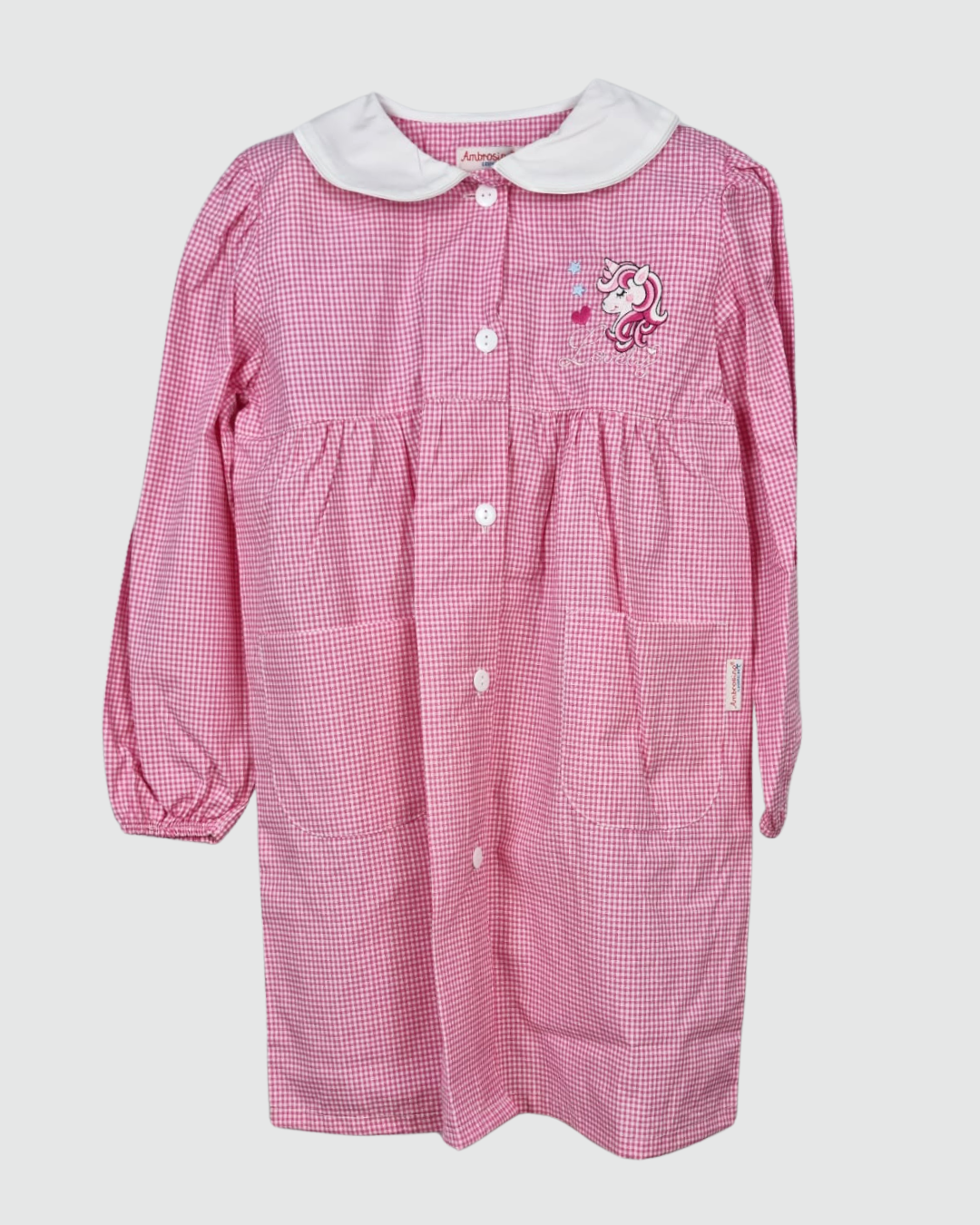 Ambrosino Grembiule Asilo Quadretto Rosa