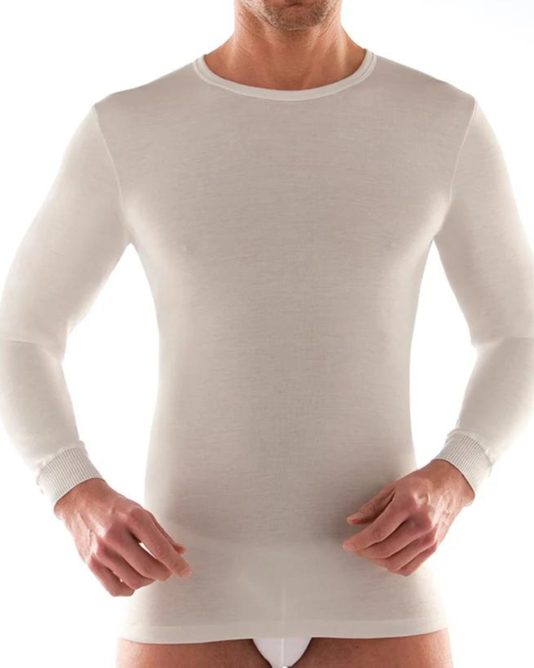 Liabel Uomo Maglia Manica Lunga Girocollo Lana E Cotone