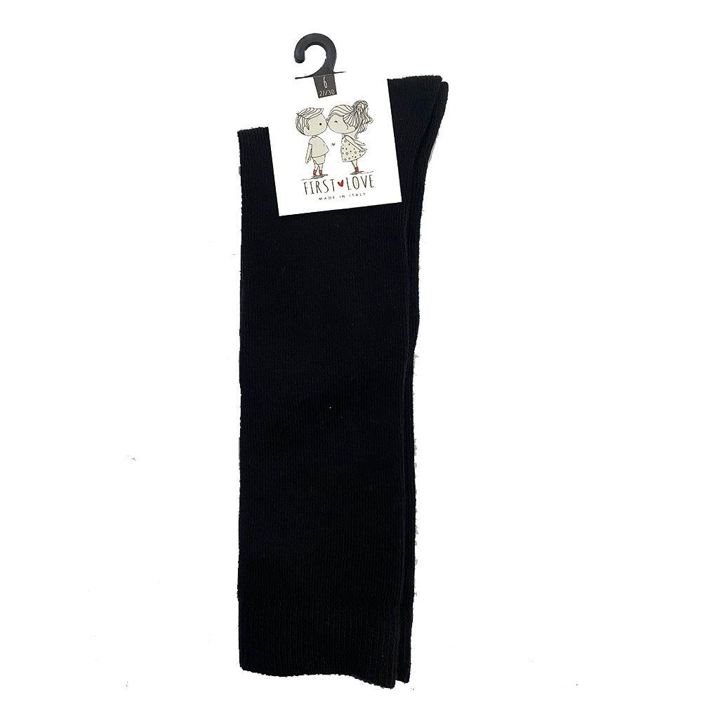 First Love Calza Lunga Bambino/A Caldo Cotone Nero