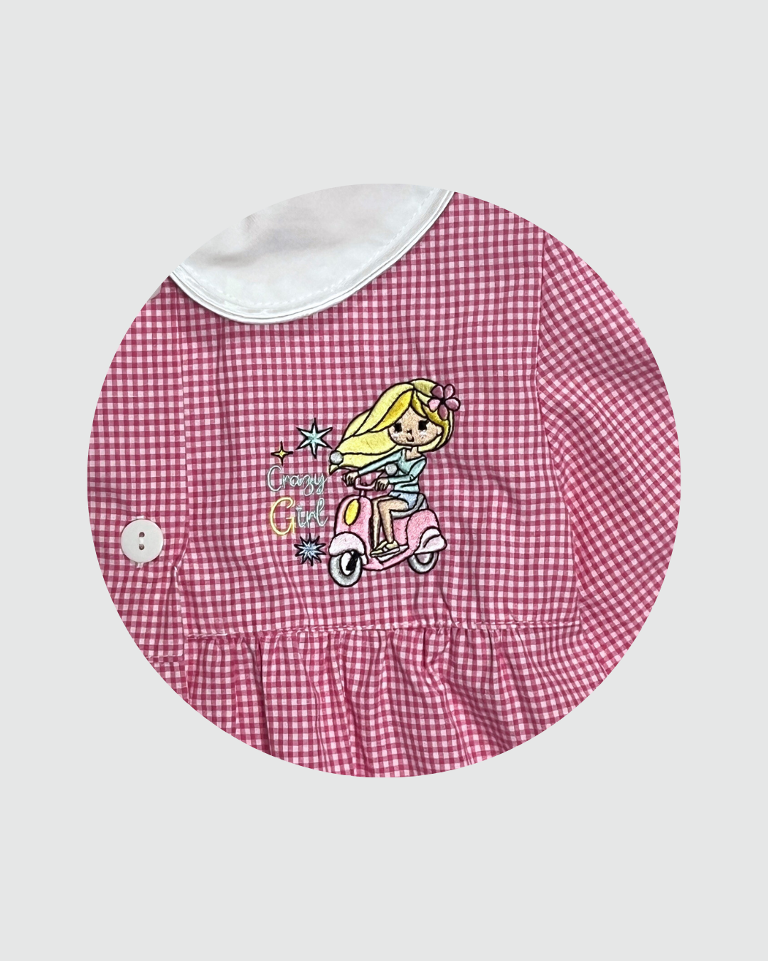 Ambrosino Grembiule Asilo Quadretto Rosa