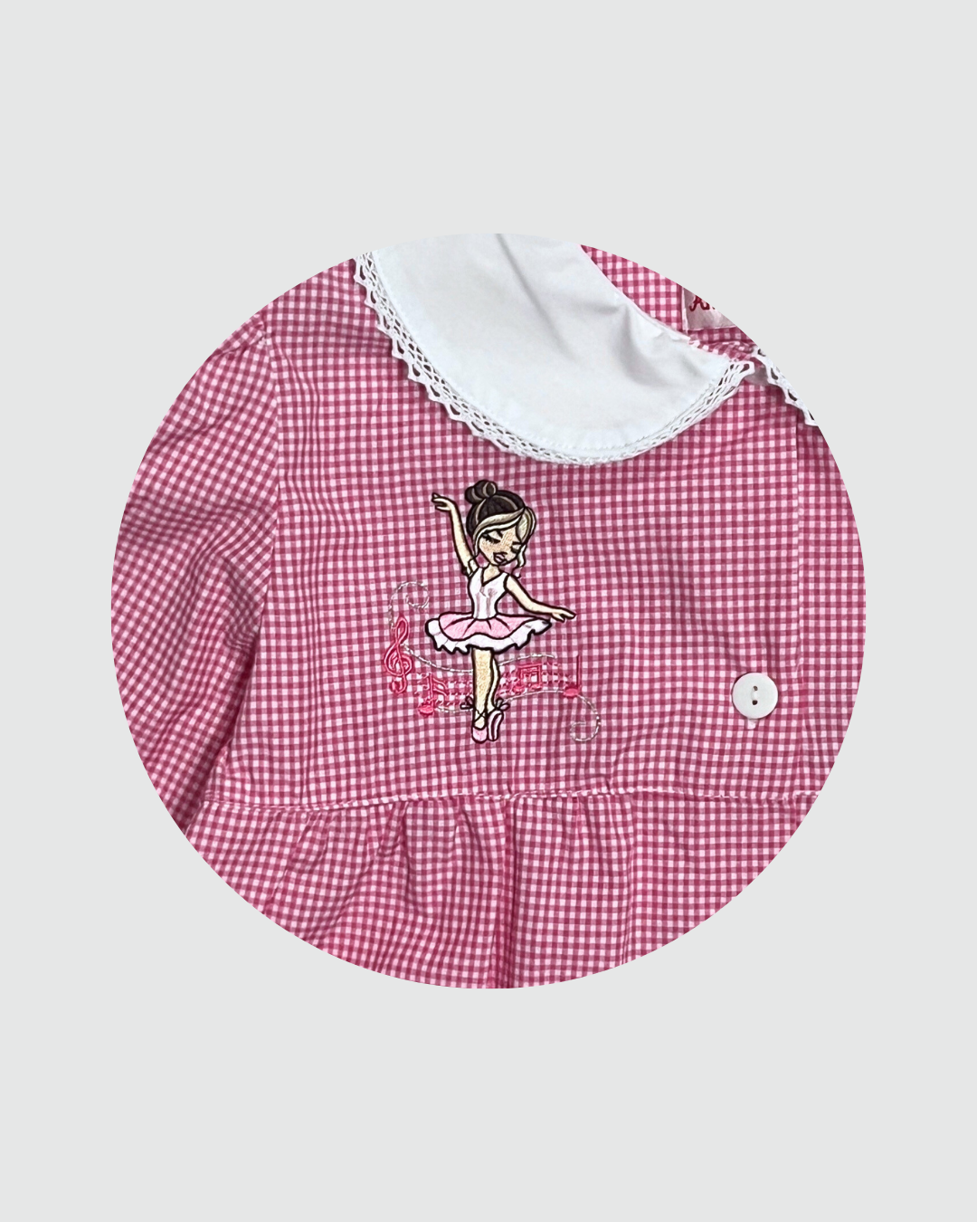 Ambrosino Grembiule Asilo Quadretto Rosa