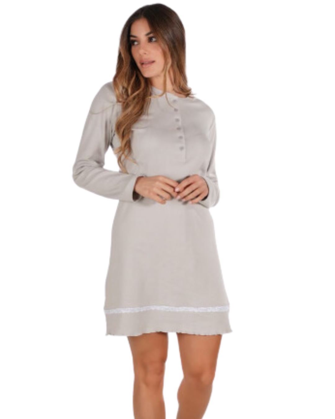 Kissimo Biancaluna Camicia Da Notte Donna Caldo Cotone