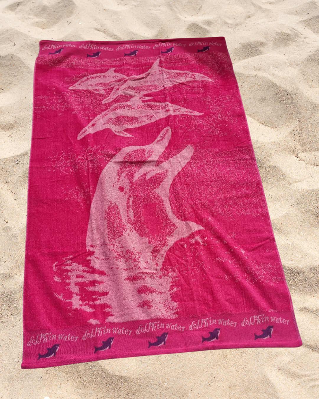 Telo Mare Spugna 100% Cotone 100x170Cm Delfini