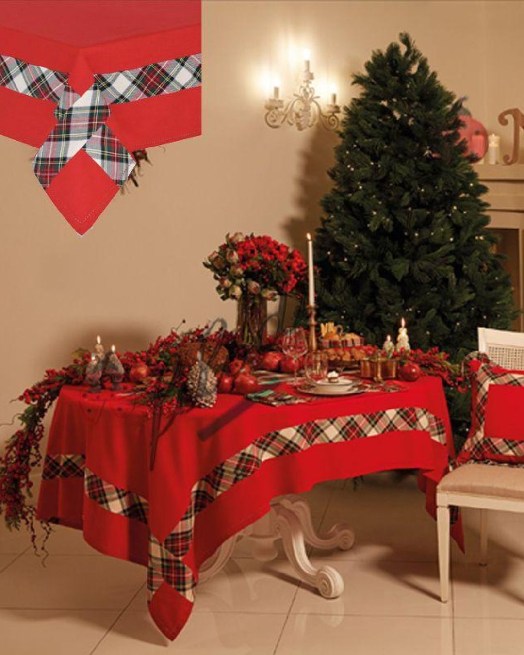 Preziosa Home Tovaglia 12 Posti Tartan 140x240cm