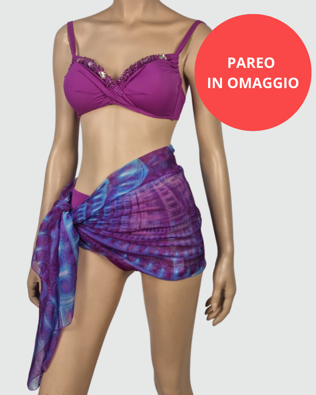 Port Rose Costume Mare Donna 2 Pezzi+Pareo