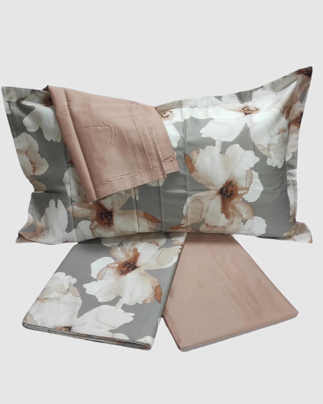 Reevèr Completo Letto Peonia Raso 100% Cotone Matrimoniale