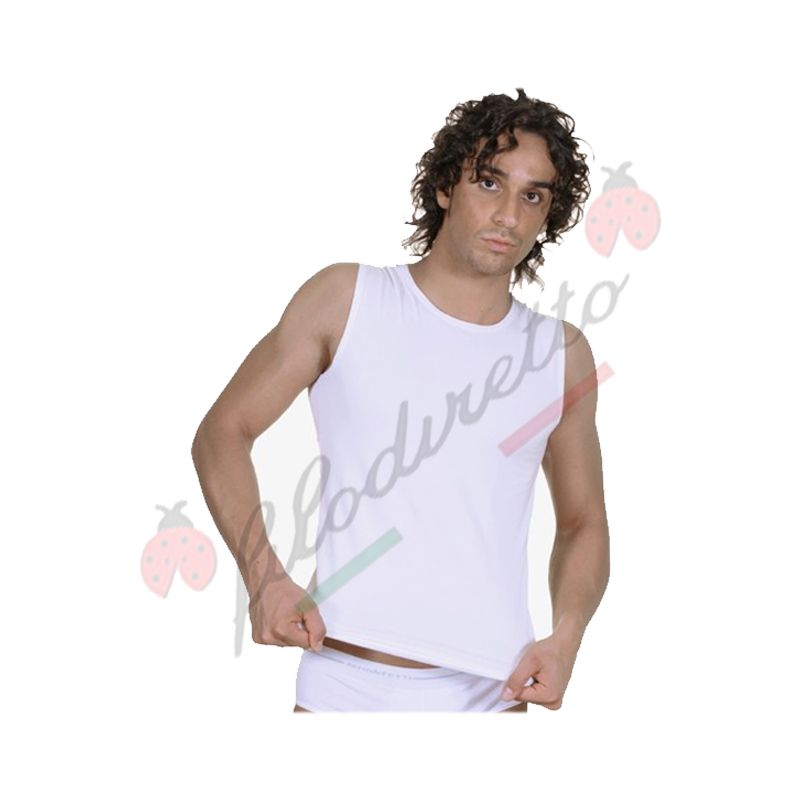 ZeroDifetti Uomo Smanicato Girocollo Cotone Bielastico