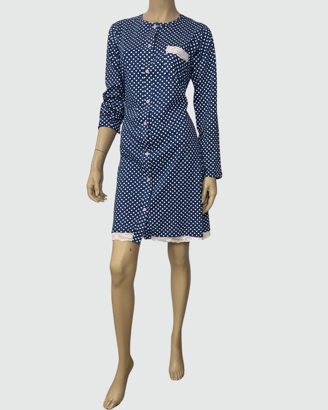 Baci Di Notte Camicia Da Notte Cotone Aperta Avanti