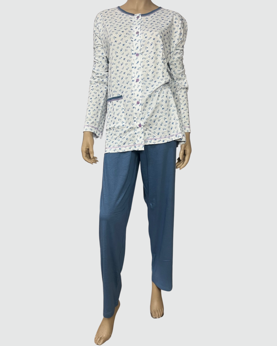 Baci Di Notte Pigiama Donna Cotone Calibrato Aperto Avanti