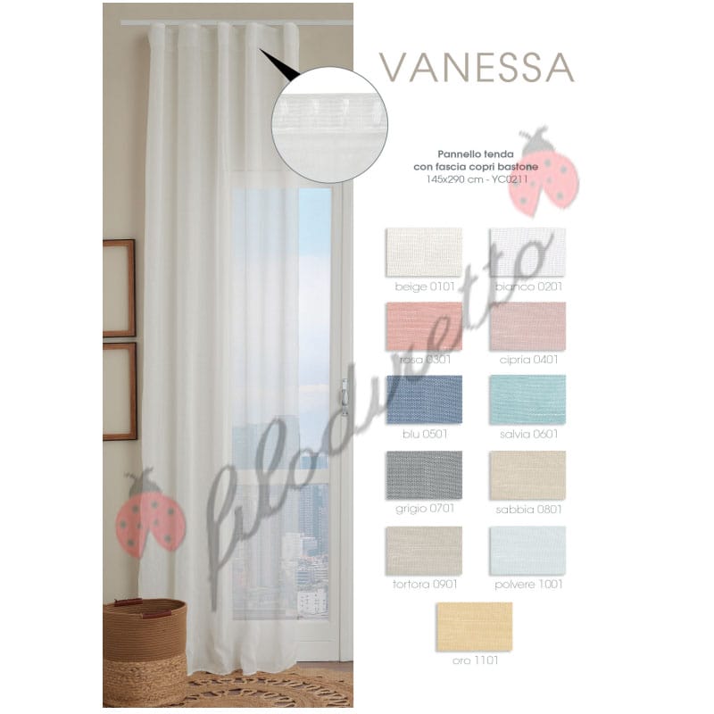 Gruppo Carillo Pannello Tenda Con Fascia Universale Vanessa 145x290cm