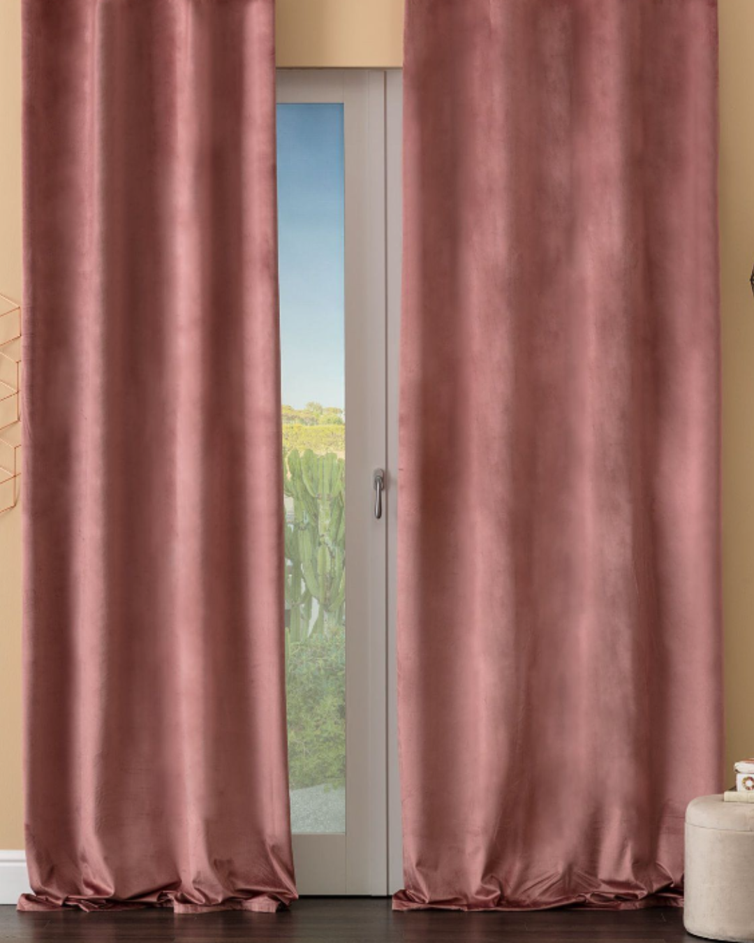 Linea Oro Pannello Tenda Velluto Con Fascia Claire 135X280 cm