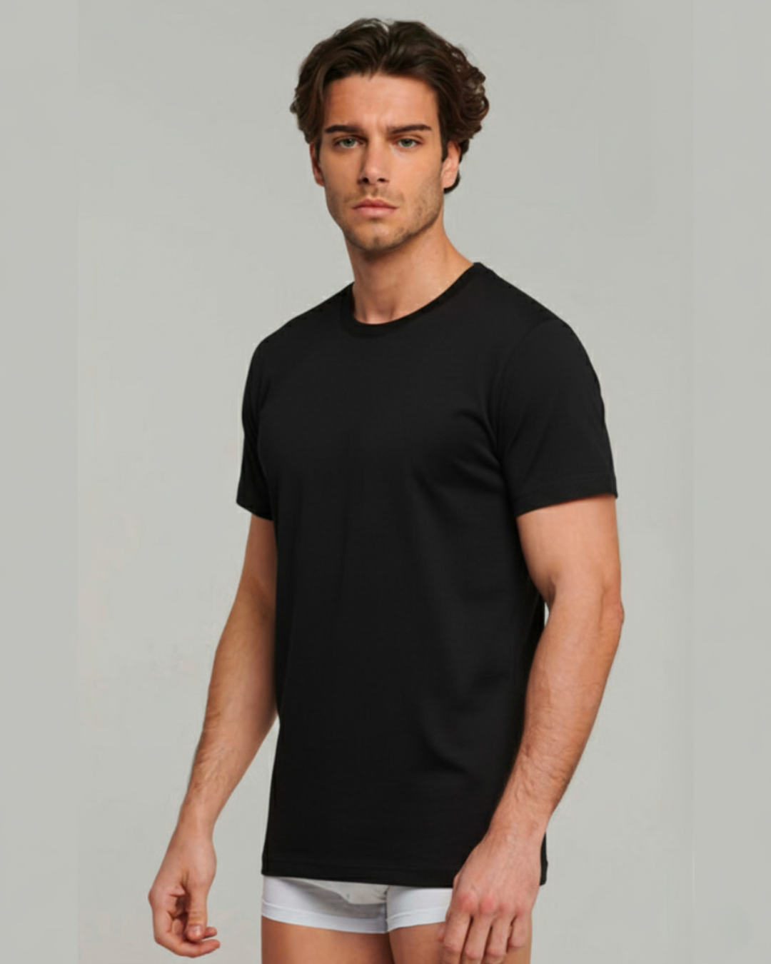 Kissimo Biancaluna Maglia Manica Corta Uomo Girocollo Caldo Cotone