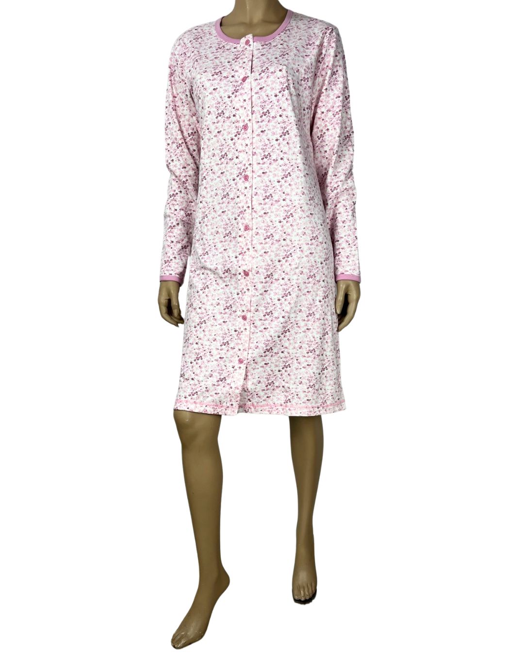 Baci Di Notte Camicia Da Notte Caldo Cotone Aperta Avanti