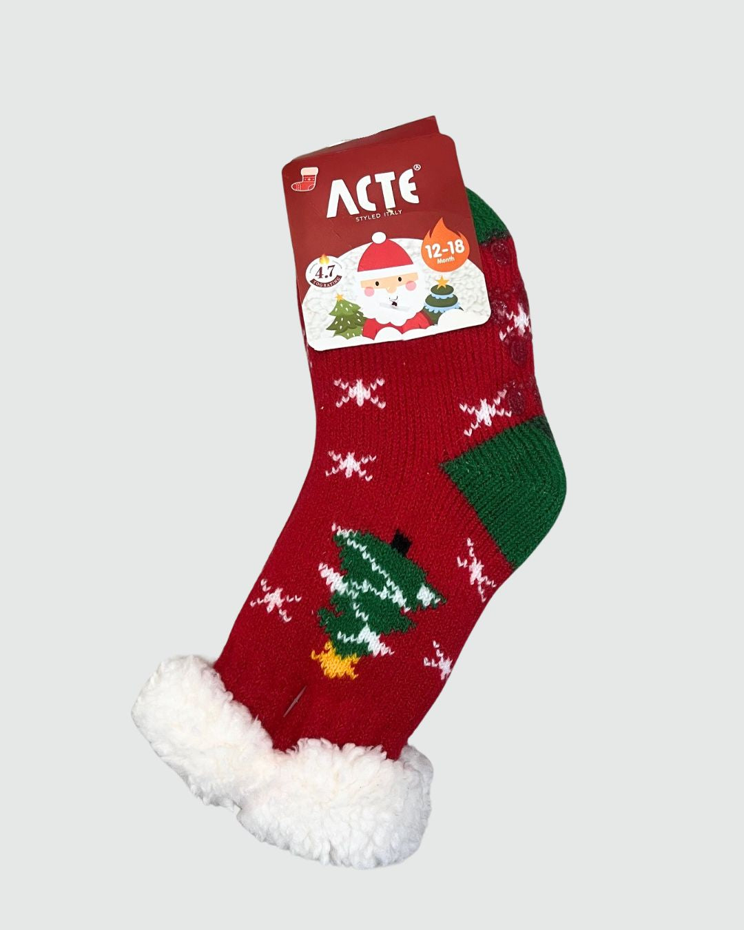 Calzino Natalizio Antiscivolo Neonato Imbottito