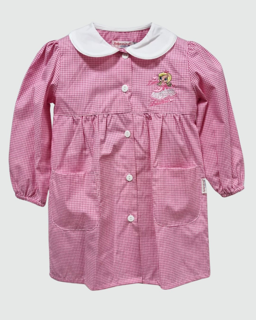 Ambrosino Grembiule Asilo Quadretto Rosa
