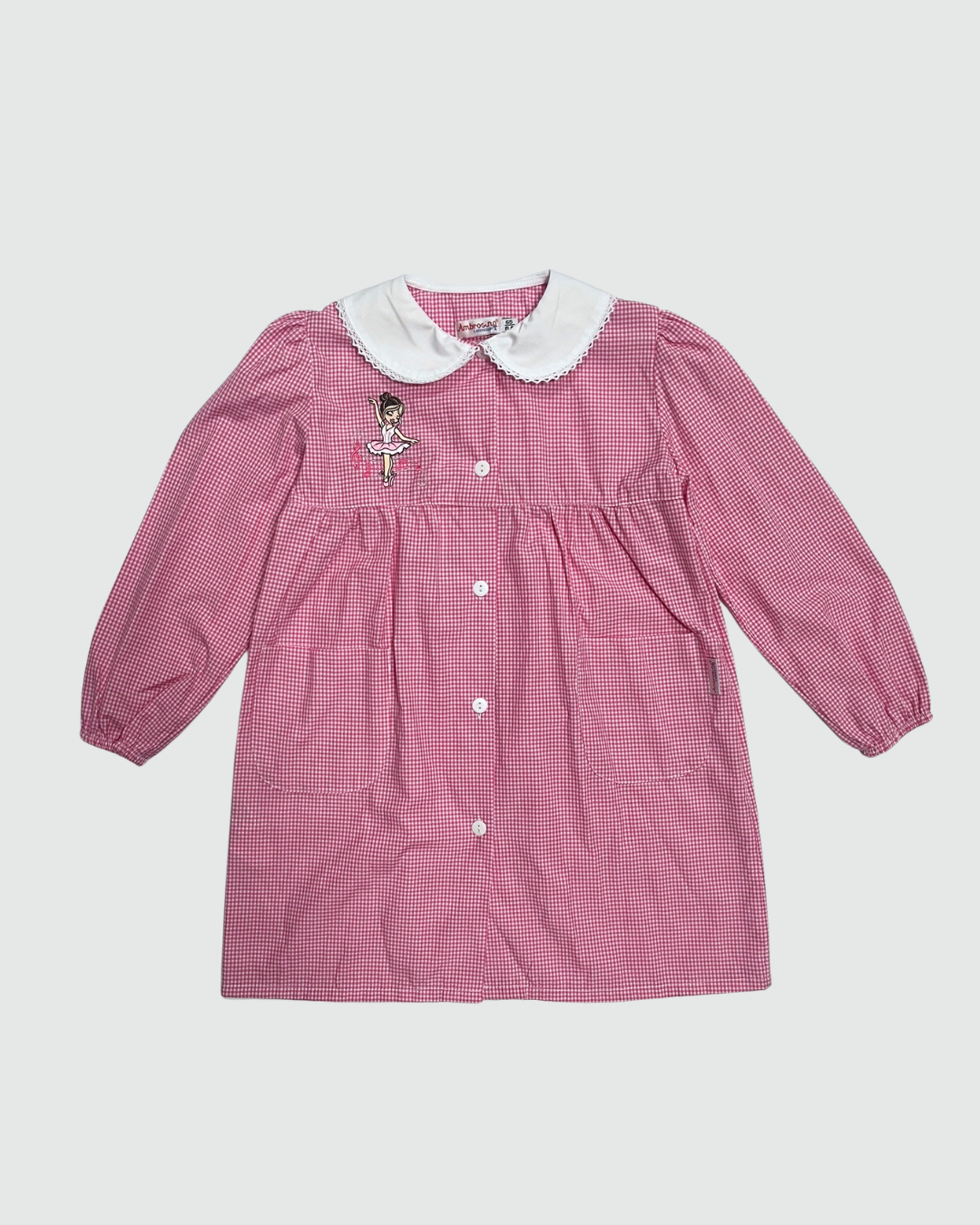 Ambrosino Grembiule Asilo Quadretto Rosa