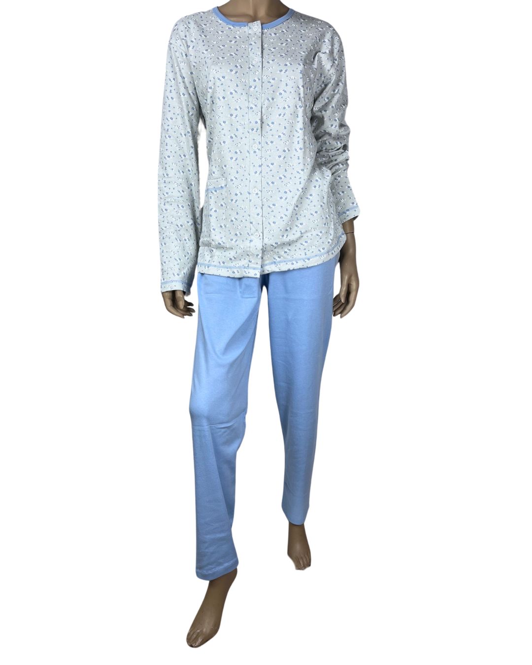 Baci Di Notte Pigiama Donna Caldo Cotone Aperto Avanti