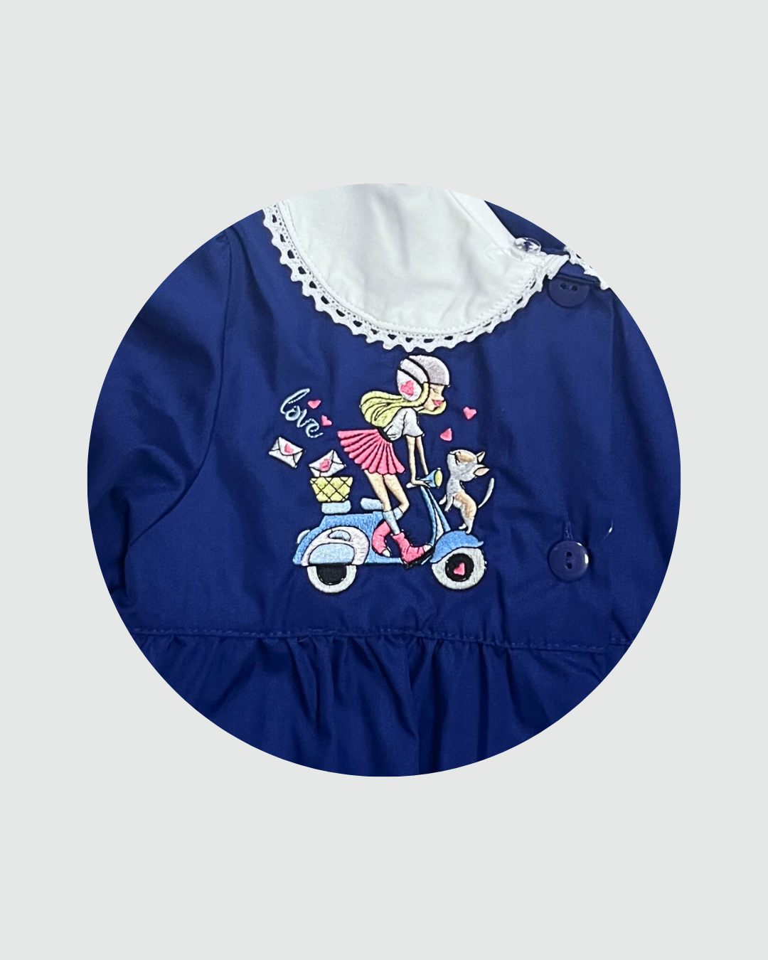 Ambrosino Grembiule Scuola Bambina Blu Royal