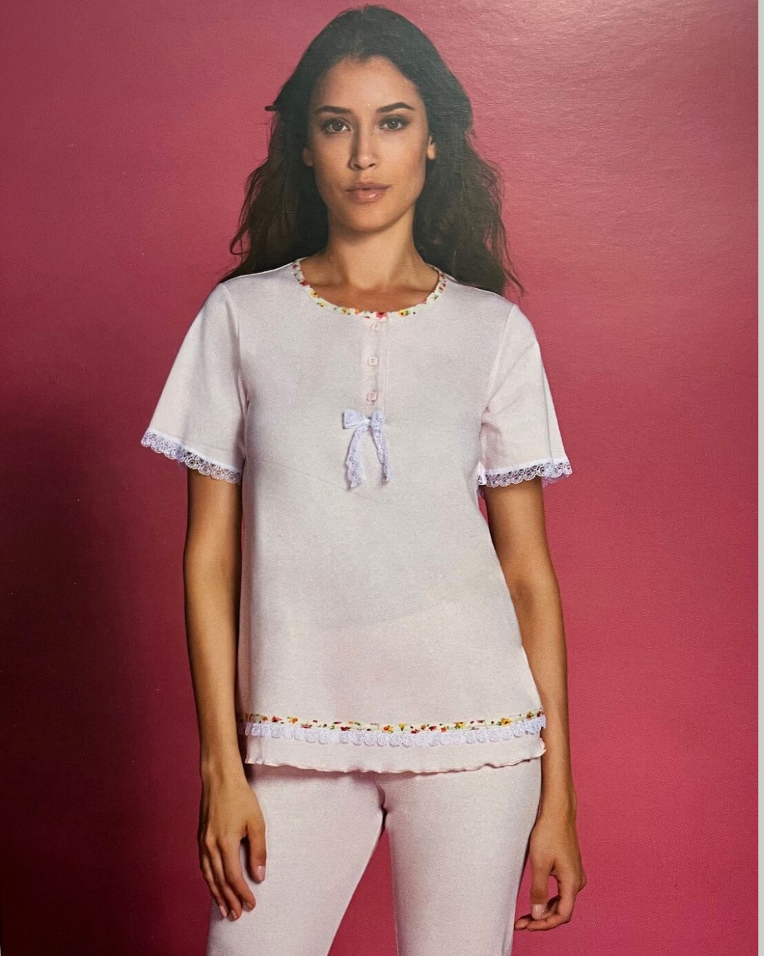 Andra Pigiama Donna Cotone Mezza Manica Pantalone Lungo