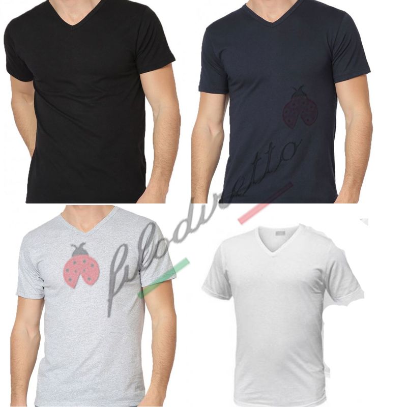 Liabel Uomo Tris T-Shirt Scollo A V Cotone