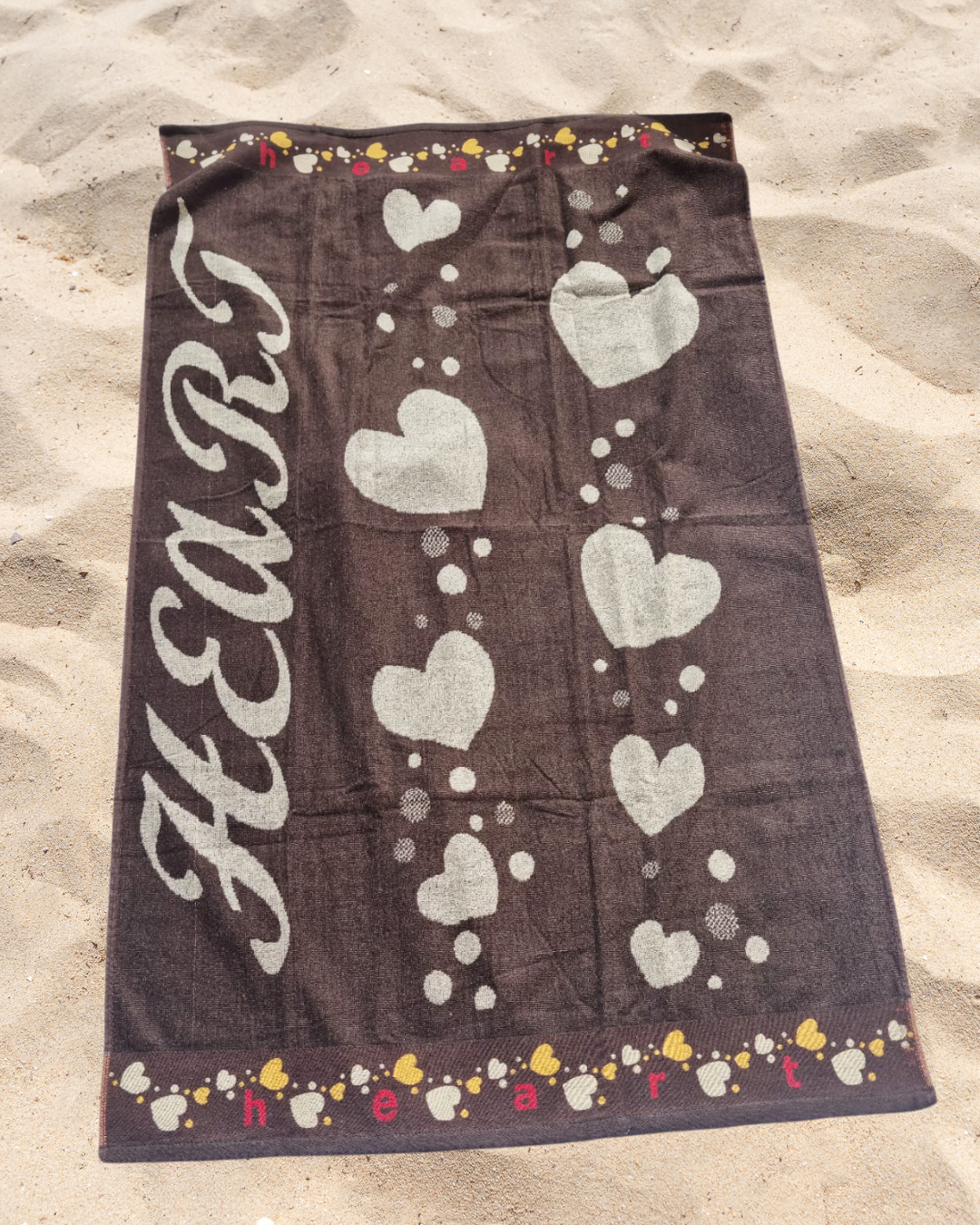 Telo Mare Spugna 100% Cotone 100x170Cm Cuori