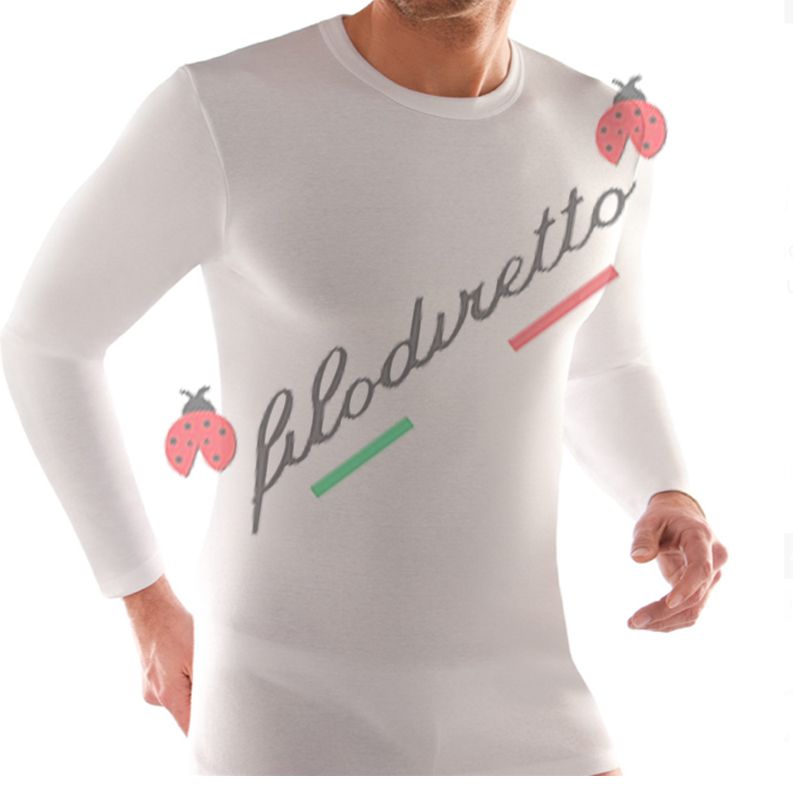 Liabel Uomo Maglia Manica Lunga Girocollo Caldo Cotone