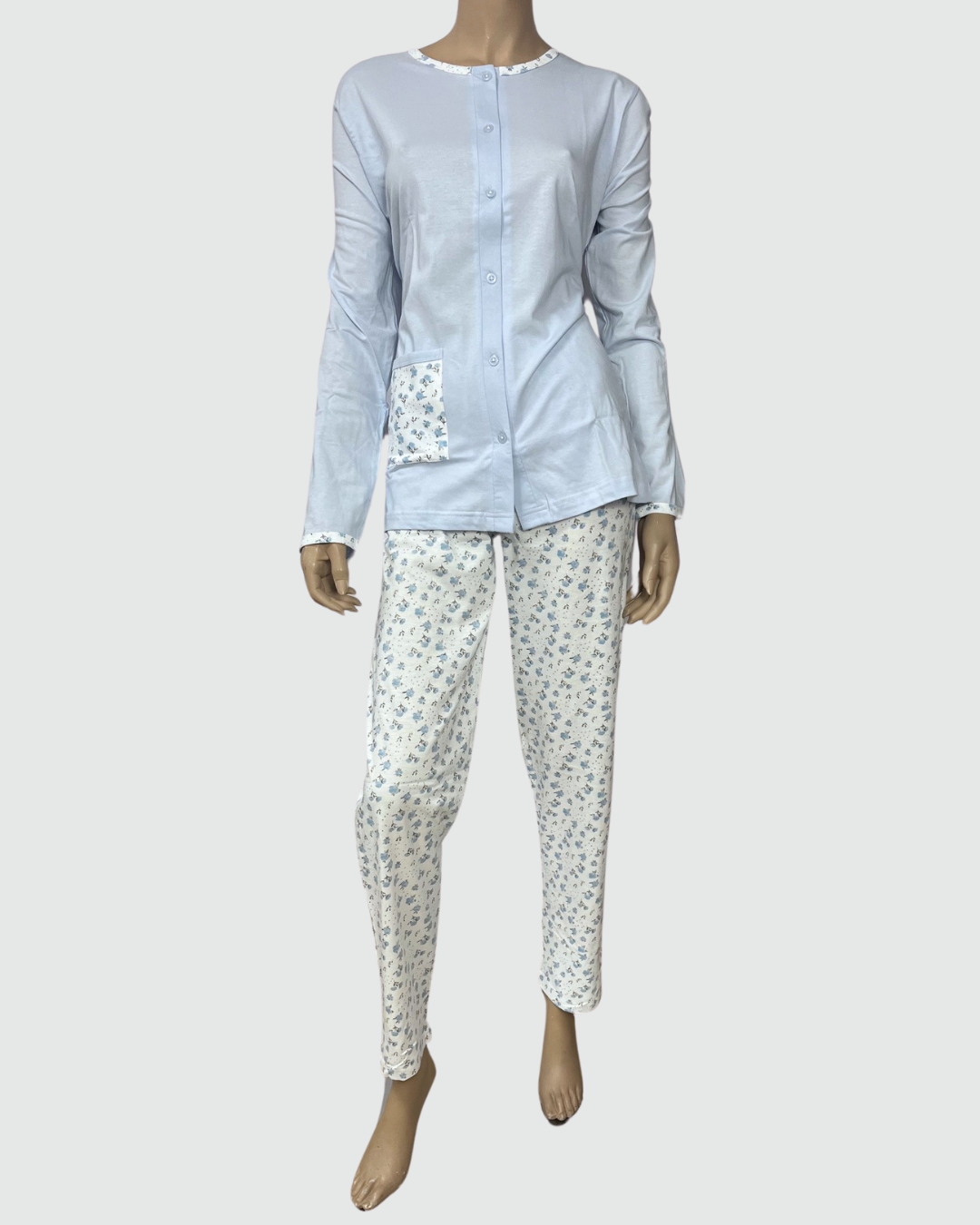 Baci Di Notte Pigiama Donna Cotone Aperto Avanti