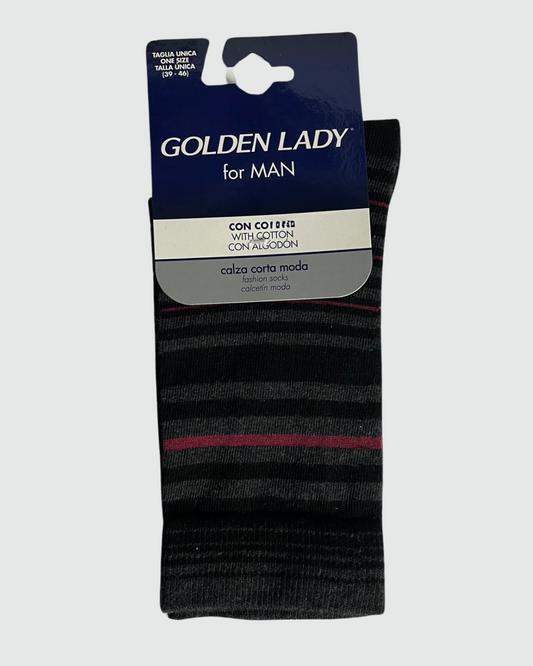 Golden Lady Calza Corta Uomo Caldo Cotone Righe